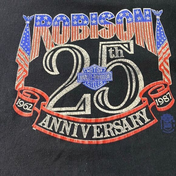 Vtg SS Harley Davidson 1987 anniversary Robisons Daytona t shirt L - Picture 4 of 9